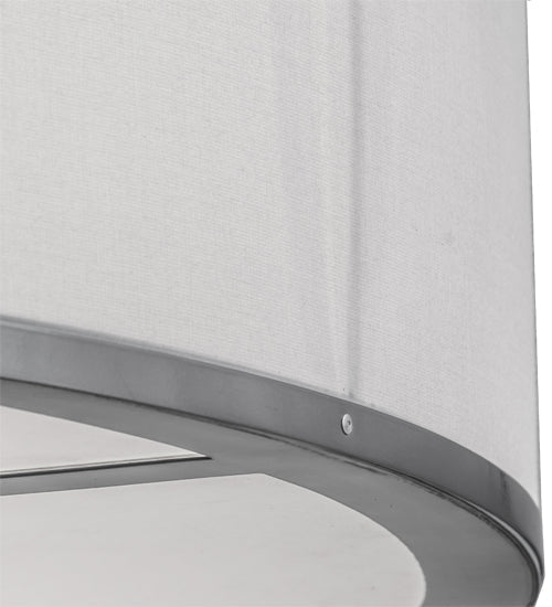 Meyda Lighting Cilindro 36" 6-Light Extreme Chrome Flush Mount Light With White Textrene Shade