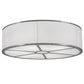 Meyda Lighting Cilindro 36" 6-Light Extreme Chrome Flush Mount Light With White Textrene Shade
