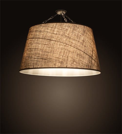 Meyda Lighting Cilindro 36" 6-Light Golden Bronze Tapered Pendant Light With Beige Textrene Shade