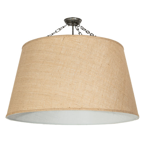 Meyda Lighting Cilindro 36" 6-Light Golden Bronze Tapered Pendant Light With Beige Textrene Shade