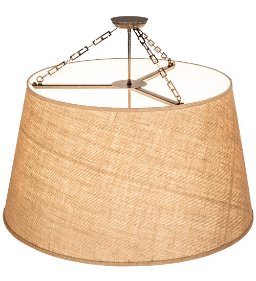Meyda Lighting Cilindro 36" 6-Light Golden Bronze Tapered Pendant Light With Beige Textrene Shade