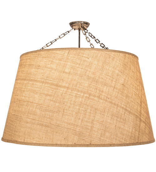 Meyda Lighting Cilindro 36" 6-Light Golden Bronze Tapered Pendant Light With Beige Textrene Shade