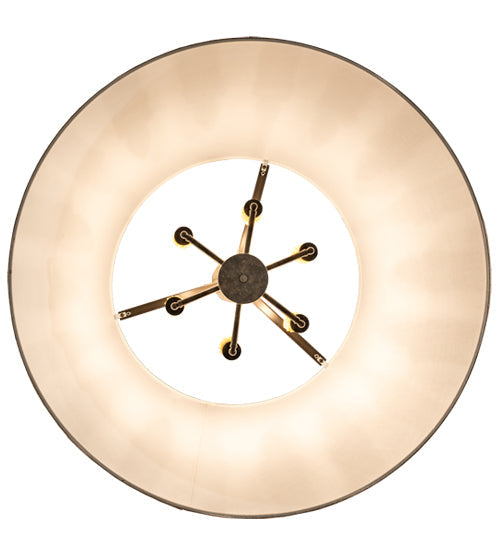 Meyda Lighting Cilindro 36" 6-Light Golden Bronze Tapered Pendant Light With Beige Textrene Shade