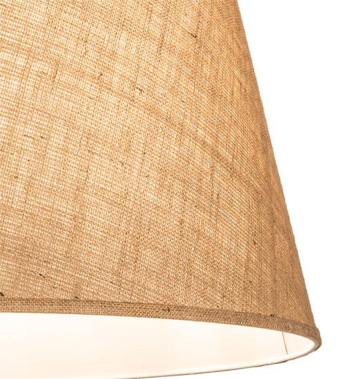 Meyda Lighting Cilindro 36" 6-Light Golden Bronze Tapered Pendant Light With Beige Textrene Shade