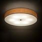 Meyda Lighting Cilindro 36" 6-Light Mahogany Bronze Pendant Light With Brown Craft Paper & White Statuario Idalight Shade