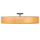 Meyda Lighting Cilindro 36" 6-Light Mahogany Bronze Pendant Light With Brown Craft Paper & White Statuario Idalight Shade