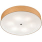 Meyda Lighting Cilindro 36" 6-Light Mahogany Bronze Pendant Light With Brown Craft Paper & White Statuario Idalight Shade