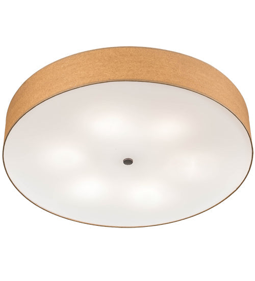 Meyda Lighting Cilindro 36" 6-Light Mahogany Bronze Pendant Light With Brown Craft Paper & White Statuario Idalight Shade