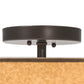 Meyda Lighting Cilindro 36" 6-Light Mahogany Bronze Pendant Light With Brown Craft Paper & White Statuario Idalight Shade