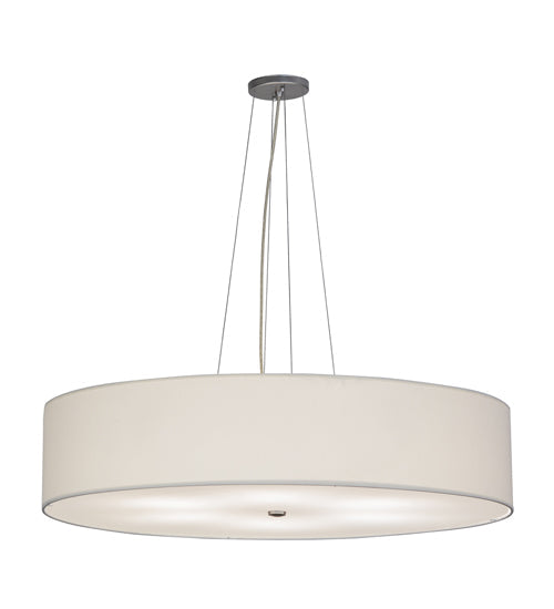 Meyda Lighting Cilindro 36" 6-Light Nickel Pendant Light With White Textrene Shade