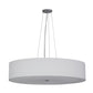 Meyda Lighting Cilindro 36" 6-Light Nickel Pendant Light With White Textrene Shade