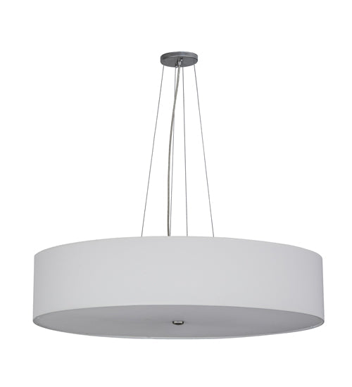 Meyda Lighting Cilindro 36" 6-Light Nickel Pendant Light With White Textrene Shade