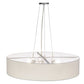 Meyda Lighting Cilindro 36" 6-Light Nickel Pendant Light With White Textrene Shade