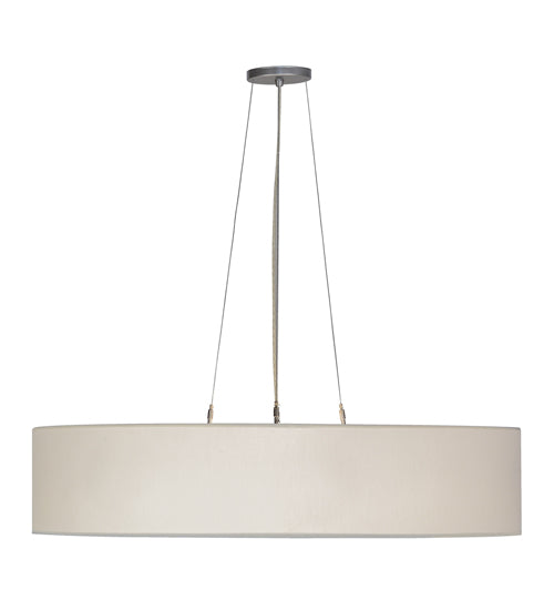 Meyda Lighting Cilindro 36" 6-Light Nickel Pendant Light With White Textrene Shade