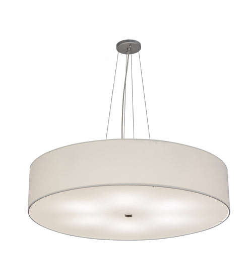 Meyda Lighting Cilindro 36" 6-Light Nickel Pendant Light With White Textrene Shade