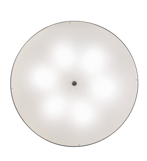 Meyda Lighting Cilindro 36" 6-Light Nickel Pendant Light With White Textrene Shade
