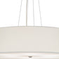 Meyda Lighting Cilindro 36" 6-Light Nickel Pendant Light With White Textrene Shade