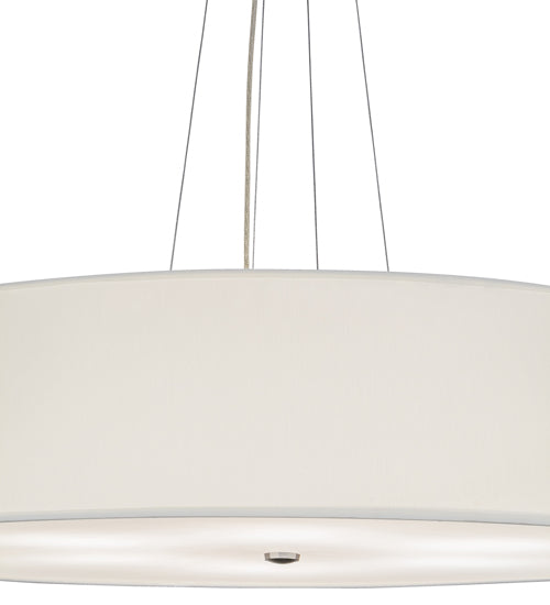 Meyda Lighting Cilindro 36" 6-Light Nickel Pendant Light With White Textrene Shade