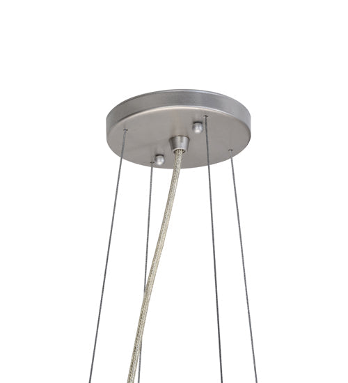Meyda Lighting Cilindro 36" 6-Light Nickel Pendant Light With White Textrene Shade