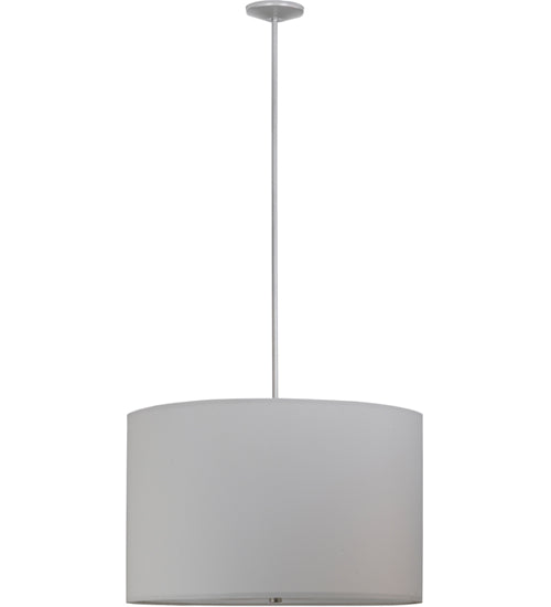 Meyda Lighting Cilindro 36" 6-Light Nickel Powder Coat Pendant Light With White Textrene Shade