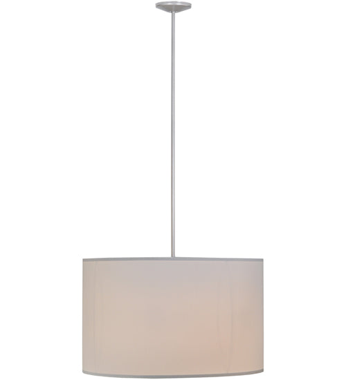 Meyda Lighting Cilindro 36" 6-Light Nickel Powder Coat Pendant Light With White Textrene Shade