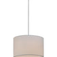 Meyda Lighting Cilindro 36" 6-Light Nickel Powder Coat Pendant Light With White Textrene Shade