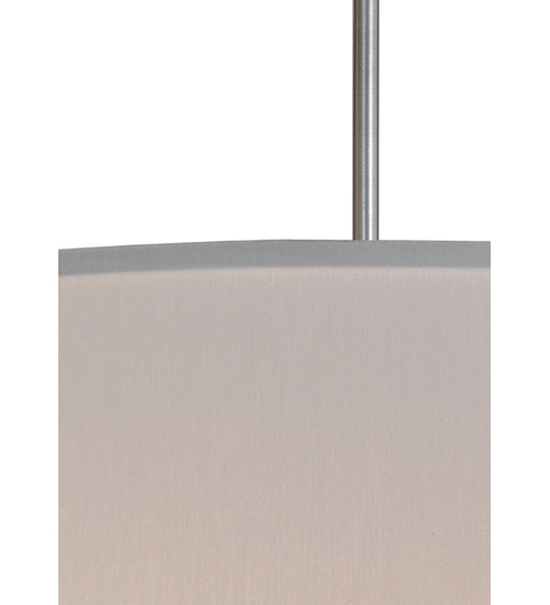 Meyda Lighting Cilindro 36" 6-Light Nickel Powder Coat Pendant Light With White Textrene Shade