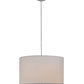 Meyda Lighting Cilindro 36" 6-Light Nickel Powder Coat Pendant Light With White Textrene Shade