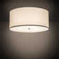 Meyda Lighting Cilindro 36" 6-Light Nickel Semi-flush Mount Light With White Laura Textrene & Statuario Idalight Shade