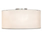 Meyda Lighting Cilindro 36" 6-Light Nickel Semi-flush Mount Light With White Laura Textrene & Statuario Idalight Shade