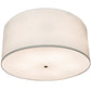 Meyda Lighting Cilindro 36" 6-Light Nickel Semi-flush Mount Light With White Laura Textrene & Statuario Idalight Shade