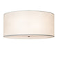 Meyda Lighting Cilindro 36" 6-Light Nickel Semi-flush Mount Light With White Laura Textrene & Statuario Idalight Shade