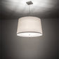 Meyda Lighting Cilindro 36" 6-Light Nickel Tapered Pendant Light With White Laura Fabric And Statuario Idalight Shade