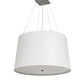 Meyda Lighting Cilindro 36" 6-Light Nickel Tapered Pendant Light With White Laura Fabric And Statuario Idalight Shade
