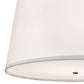 Meyda Lighting Cilindro 36" 6-Light Nickel Tapered Pendant Light With White Laura Fabric And Statuario Idalight Shade