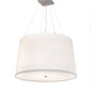 Meyda Lighting Cilindro 36" 6-Light Nickel Tapered Pendant Light With White Laura Fabric And Statuario Idalight Shade