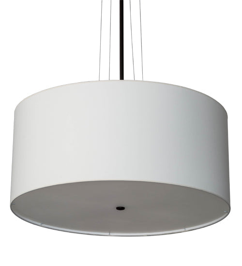 Meyda Lighting Cilindro 36" 6-Light Oil Rubbed Bronze Pendant Light With White Linen Textrene Shade