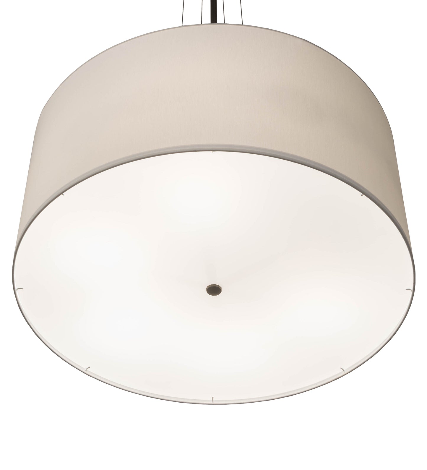 Meyda Lighting Cilindro 36" 6-Light Oil Rubbed Bronze Pendant Light With White Linen Textrene Shade