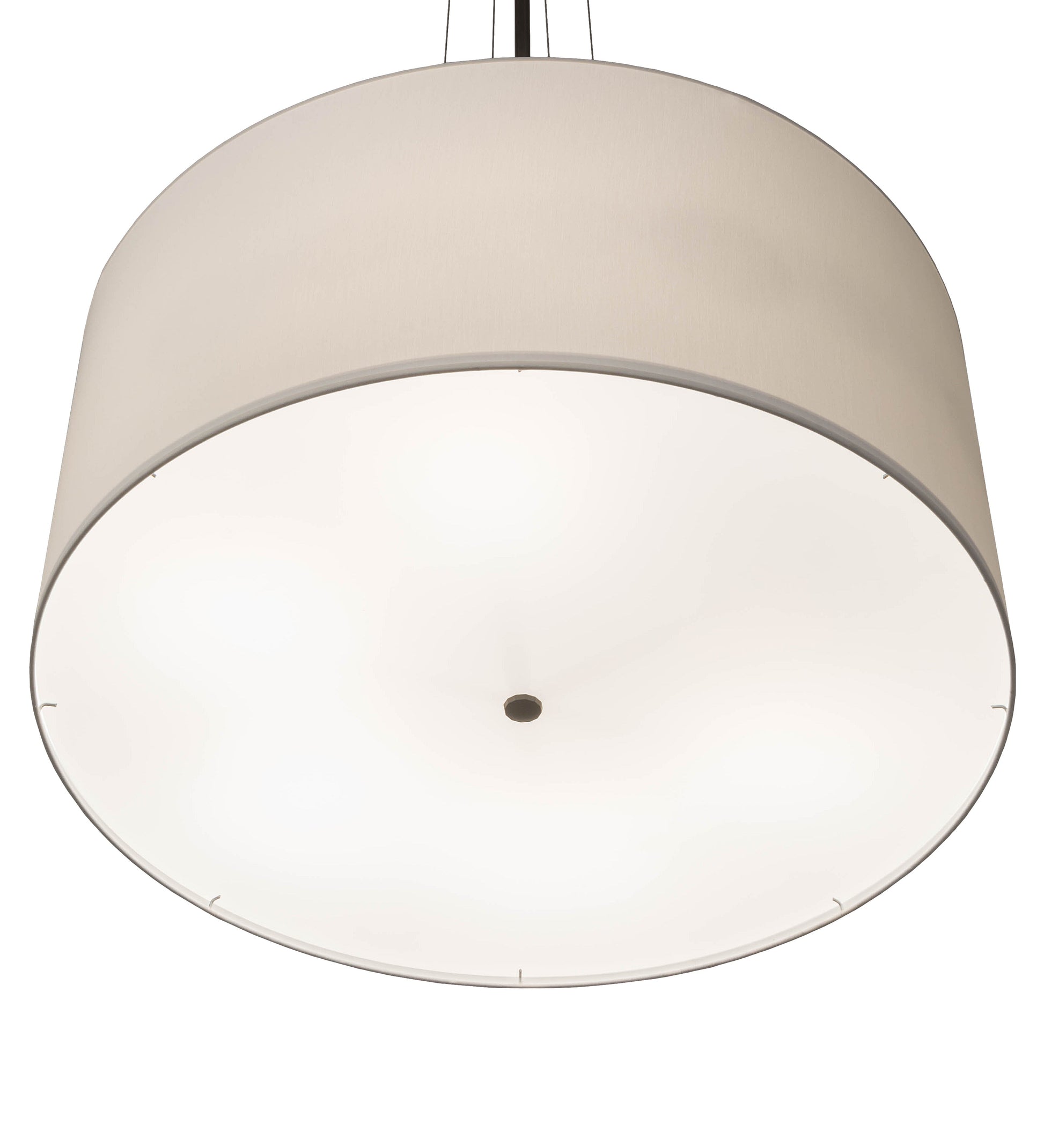 Meyda Lighting Cilindro 36" 6-Light Oil Rubbed Bronze Pendant Light With White Linen Textrene Shade