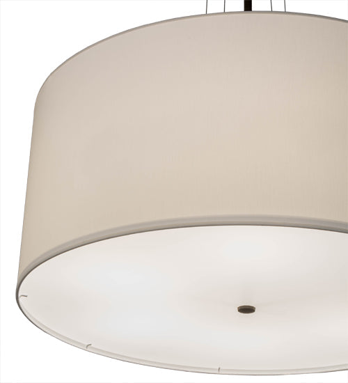Meyda Lighting Cilindro 36" 6-Light Oil Rubbed Bronze Pendant Light With White Linen Textrene Shade
