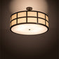 Meyda Lighting Cilindro 36" 6-Light Timeless Bronze Barnabas Semi-flush Mount Light With Beige Textrene & Statuario Idalight Shade