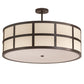 Meyda Lighting Cilindro 36" 6-Light Timeless Bronze Barnabas Semi-flush Mount Light With Beige Textrene & Statuario Idalight Shade