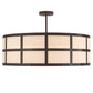 Meyda Lighting Cilindro 36" 6-Light Timeless Bronze Barnabas Semi-flush Mount Light With Beige Textrene & Statuario Idalight Shade