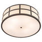Meyda Lighting Cilindro 36" 6-Light Timeless Bronze Barnabas Semi-flush Mount Light With Beige Textrene & Statuario Idalight Shade