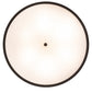 Meyda Lighting Cilindro 36" 6-Light Timeless Bronze Barnabas Semi-flush Mount Light With Beige Textrene & Statuario Idalight Shade