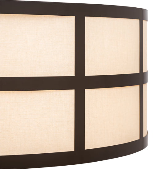 Meyda Lighting Cilindro 36" 6-Light Timeless Bronze Barnabas Semi-flush Mount Light With Beige Textrene & Statuario Idalight Shade