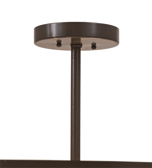 Meyda Lighting Cilindro 36" 6-Light Timeless Bronze Barnabas Semi-flush Mount Light With Beige Textrene & Statuario Idalight Shade