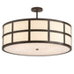 Meyda Lighting Cilindro 36" 6-Light Timeless Bronze Barnabas Semi-flush Mount Light With Beige Textrene & Statuario Idalight Shade