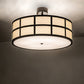 Meyda Lighting Cilindro 36" 6-Light Timeless Bronze Barnabas Semi-flush Mount Light With Beige & White Shade