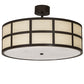 Meyda Lighting Cilindro 36" 6-Light Timeless Bronze Barnabas Semi-flush Mount Light With Beige & White Shade